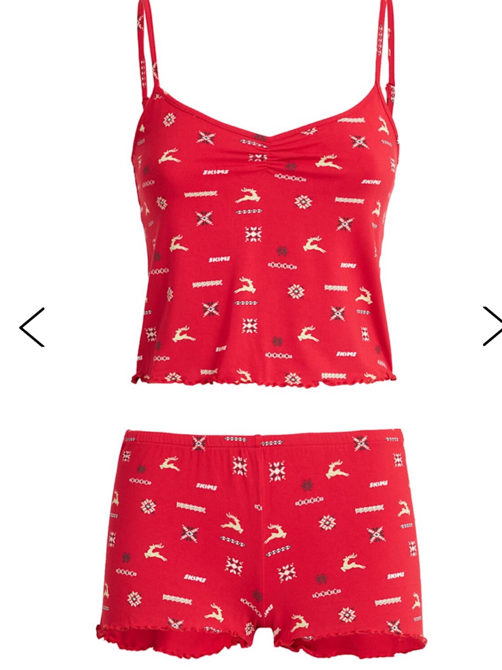 Skims Red Printed Cami & Short Sleep Set
